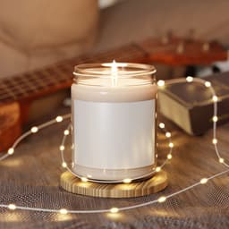 Custom Glossy Label 9 oz Scented Soy Candle with Your Photo or Text