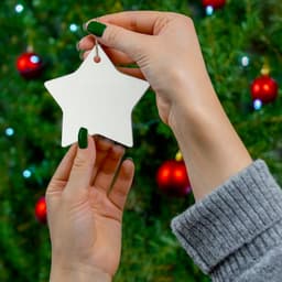 Custom Glossy One-Sided Ceramic Ornament with Your Photo or Text