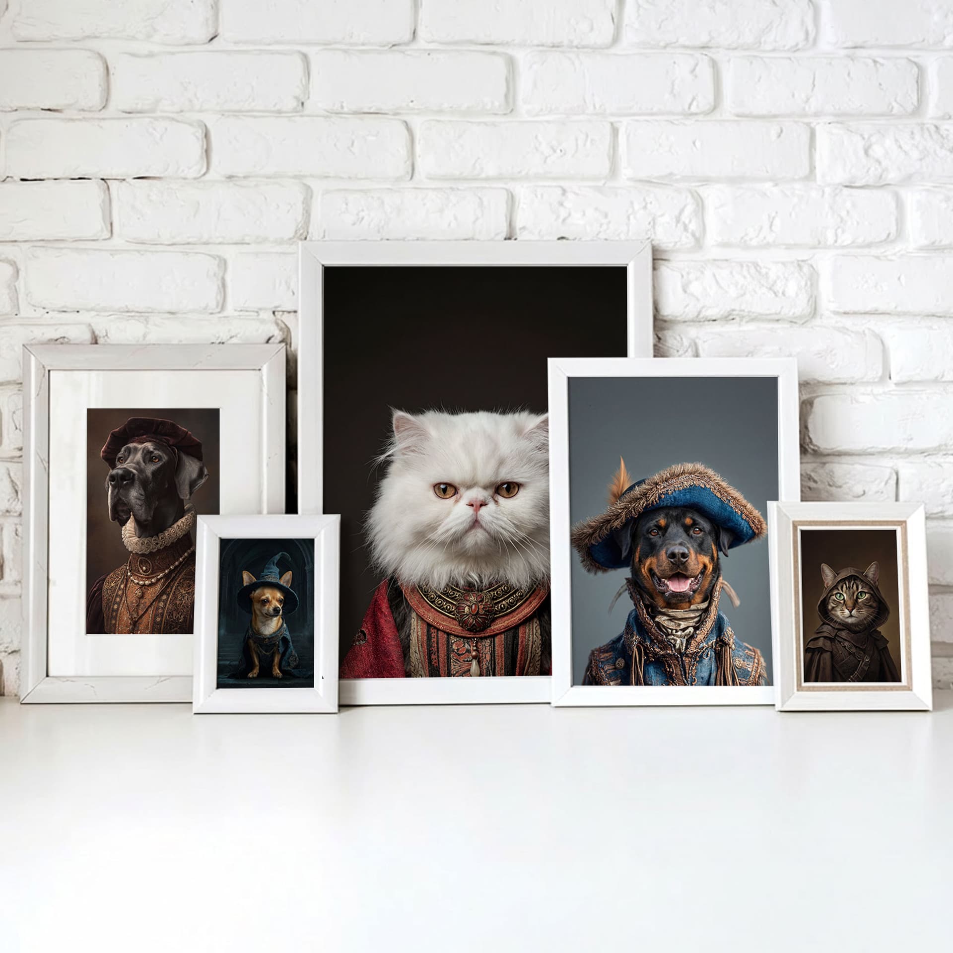 Personalized Pet Portrait in Costume from photo